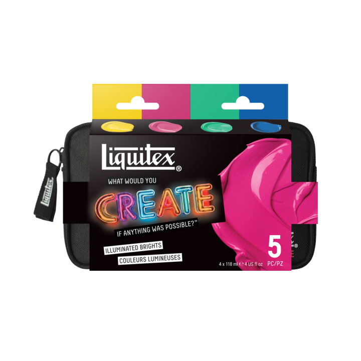 Acrylverf Basics Illuminated Brights Set 4 x 118 ml in de groep Kunstenaarsmateriaal / Kunstenaarsverf / Acrylverf bij Voorcrea (137833)