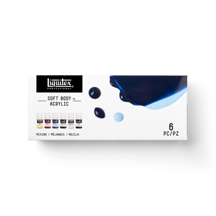 Acrylverf Soft Body Mixing Set 6x22 ml in de groep Kunstenaarsmateriaal / Kunstenaarsverf / Acrylverf bij Voorcrea (137837)