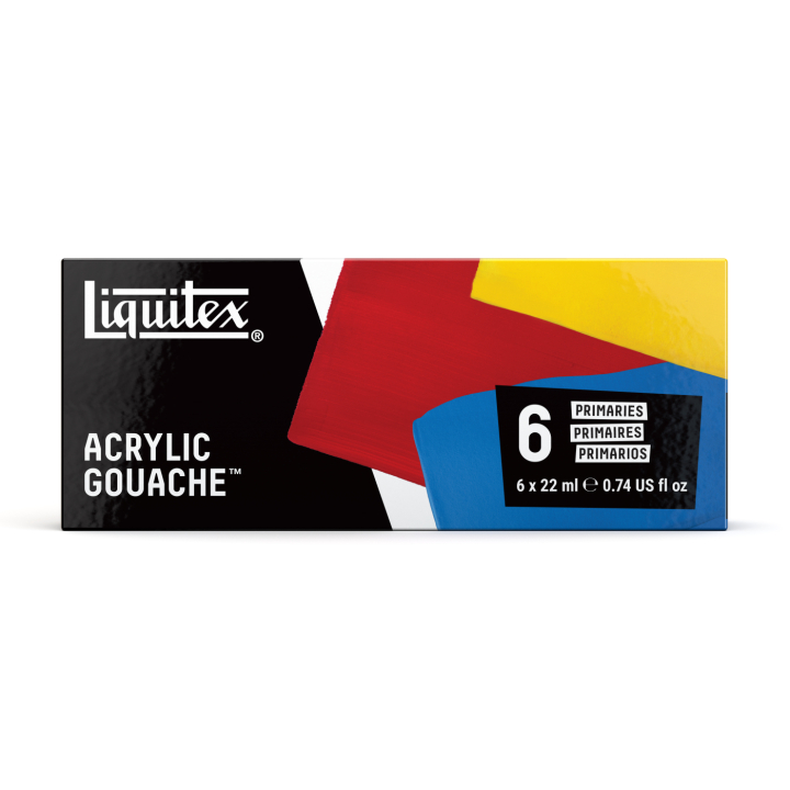 Gouacheverf Primaries Set 6x22 ml in de groep Kunstenaarsmateriaal / Kunstenaarsverf / Gouache bij Voorcrea (137844)