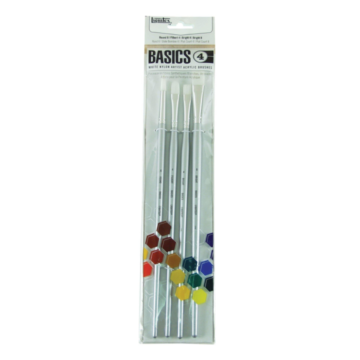 Synthetische penselen Acryl Long Handle 4-pack in de groep Kunstenaarsmateriaal / Penselen / Synthetische penselen bij Voorcrea (137851)