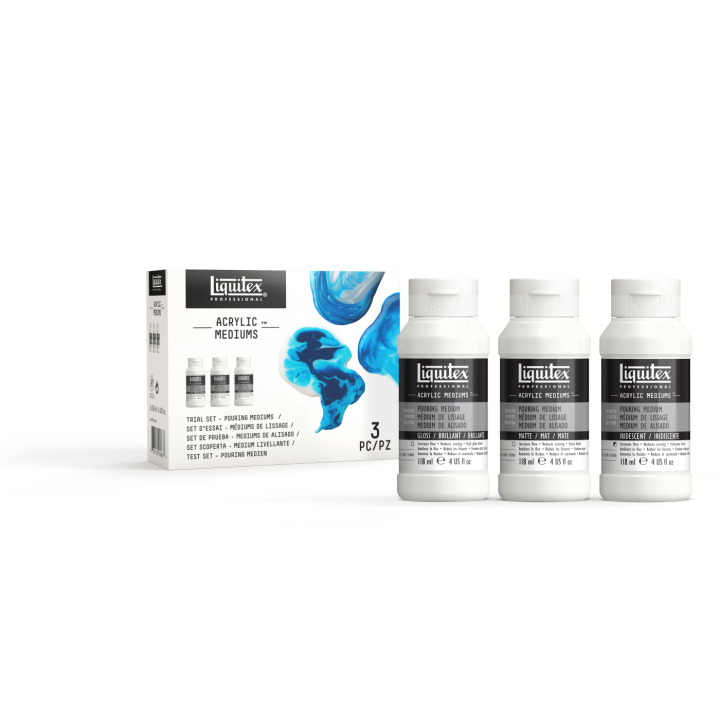Pouring Medium 3-delige set in de groep Kunstenaarsmateriaal / Schildermedia en vernis / Acrylmedium bij Voorcrea (137867)