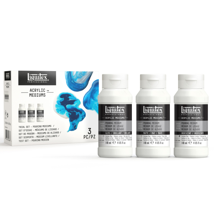 Pouring Medium 3-delige set in de groep Kunstenaarsmateriaal / Schildermedia en vernis / Acrylmedium bij Voorcrea (137867)