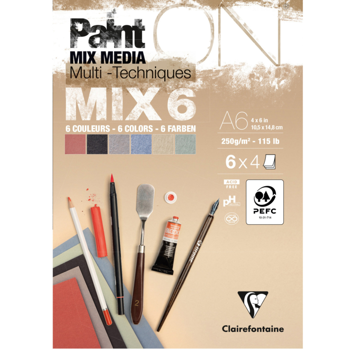 Paint'ON Mixed Media Mix6 A6 in de groep Papier & Blokken / Tekenblokken / Mixed media-blokken bij Voorcrea (137962)