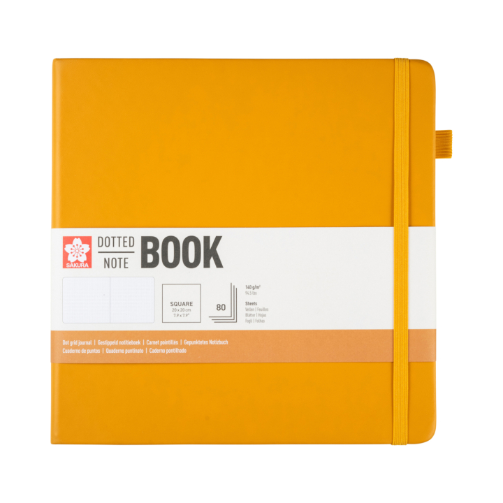 Notebook 20x20 cm Hard Cover Japanese Kerria Dotted in de groep Papier & Blokken / Schrijven en noteren / Notitieboeken bij Voorcrea (137994)