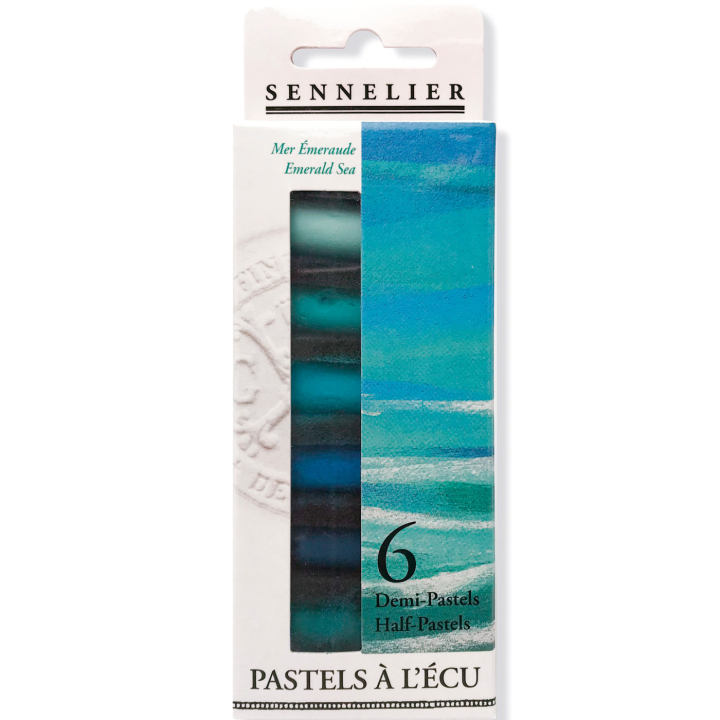 Zachtpastel 1/2 à l'écu Emerald Sea 6-delige set in de groep Kunstenaarsmateriaal / Krijt en potloden / Pastelkrijt bij Voorcrea (138015)