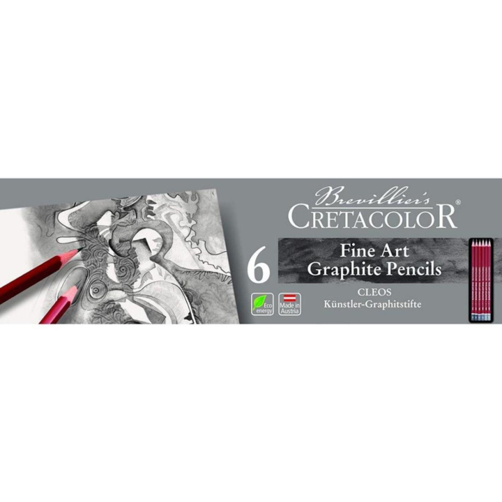 Cleos Fine Art Graphite 6-delige set in de groep Pennen / Kunstenaarspotloden en -stiften / Schetspotloden bij Voorcrea (138024)
