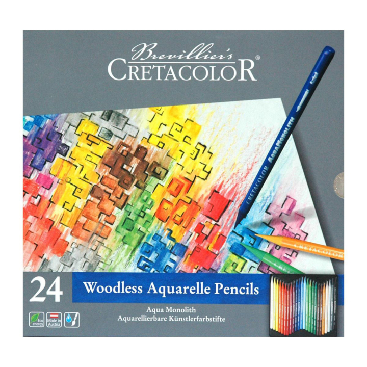 Aqua Monolith Aquarelpotloden 24-delige set in de groep Pennen / Kunstenaarspotloden en -stiften / Kleurpotloden bij Voorcrea (138026)