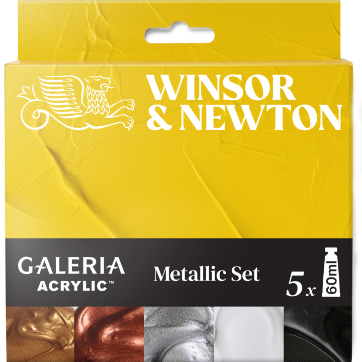 Galeria Acrylverf 5x60ml Metallic set in de groep Kunstenaarsmateriaal / Kunstenaarsverf / Acrylverf bij Voorcrea (138040)