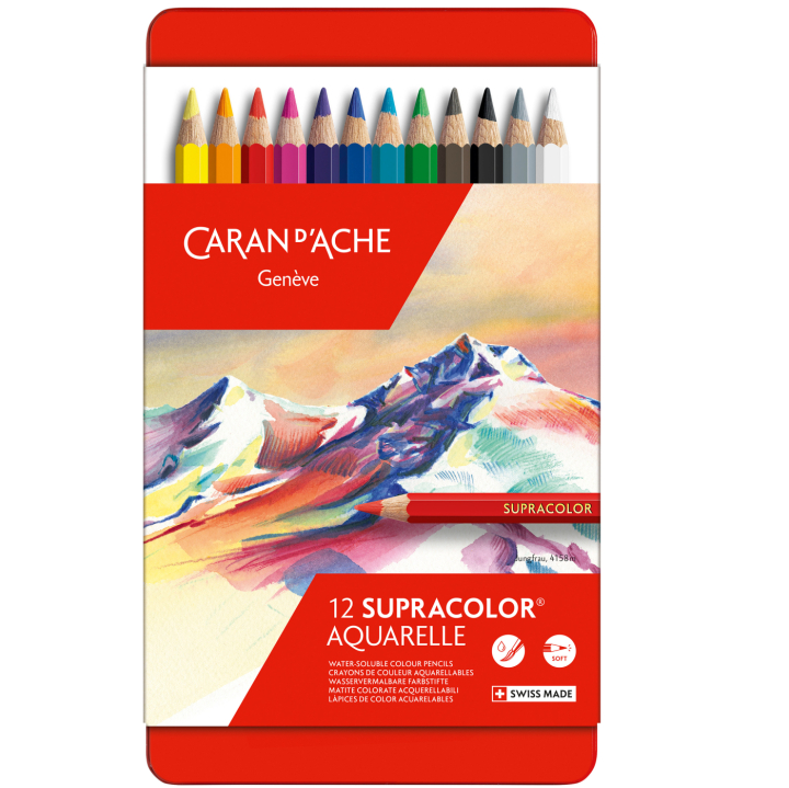 Supracolor Aquarel 12-pack in de groep Pennen / Kunstenaarspotloden en -stiften / Aquarelpotloden bij Voorcrea (138048)