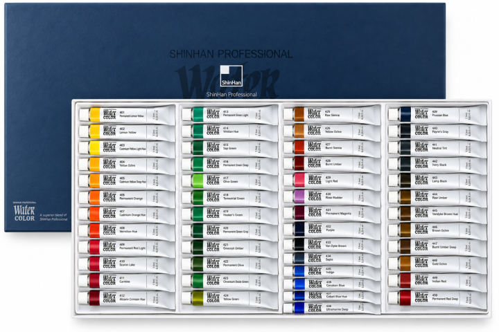 Aquarelverf PRO 48-set in de groep Kunstenaarsmateriaal / Kunstenaarsverf / Aquarelverf / Aquarelverf in tube bij Voorcrea (138067)