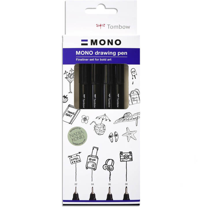 Fineliner MONO Drawing Fine 4-delige set in de groep Pennen / Schrijven / Fineliners bij Voorcrea (138132)