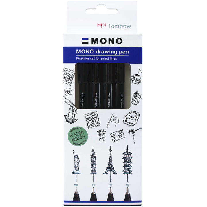Fineliner MONO Drawing Bold 4-delige set in de groep Pennen / Schrijven / Fineliners bij Voorcrea (138133)