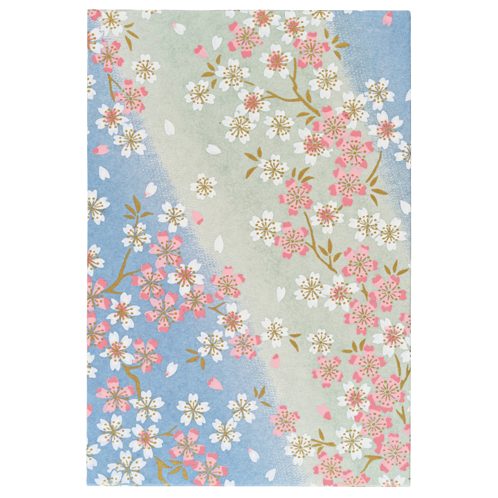 Notebook Goshuincho Blue Flower in de groep Papier & Blokken / Tekenblokken / Schetsboeken bij Voorcrea (138160)