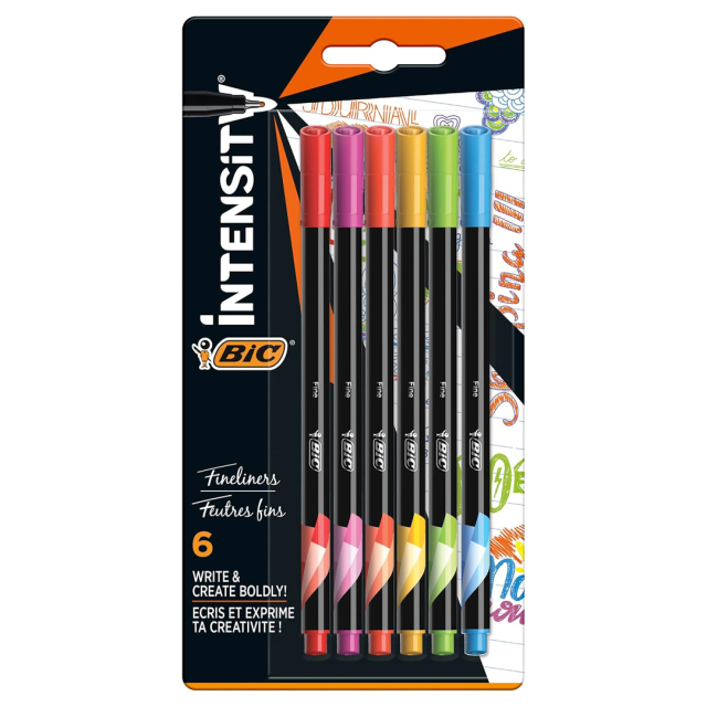 Intensity Fineliner 6-set Rainbow Colors