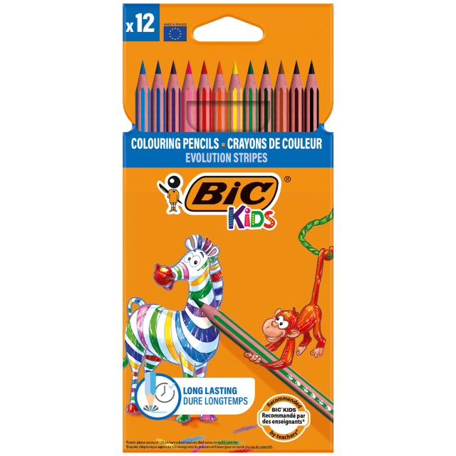 Kids Evolution Stripes Kleurpotloden 12-set (5 jaar+)