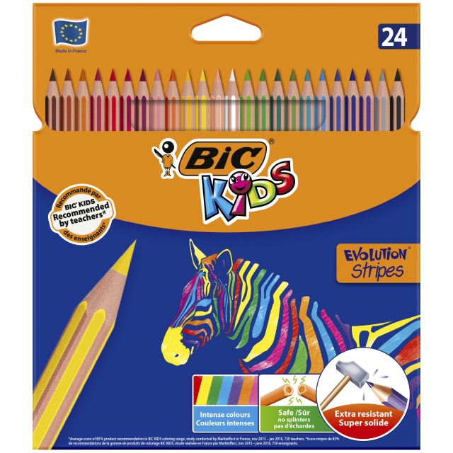 Kids Evolution Stripes Kleurpotloden 24-set (5 jaar+)
