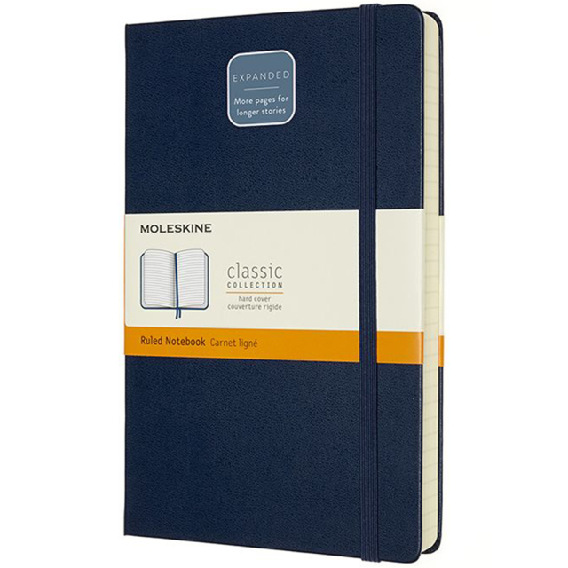 Classic Hard Cover Notebook Expanded Blue Ruled