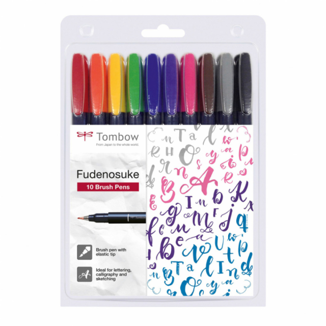 Kalligrafiepen Fudenosuke Harde Penseelpunt 10-pack