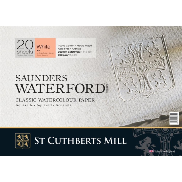 Saunders Waterford Aquarelblok White HP 36x26 cm 300g