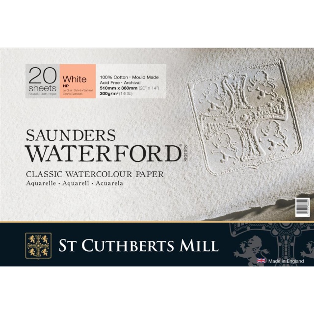 Saunders Waterford Aquarelblok White HP 51x36 cm 300g