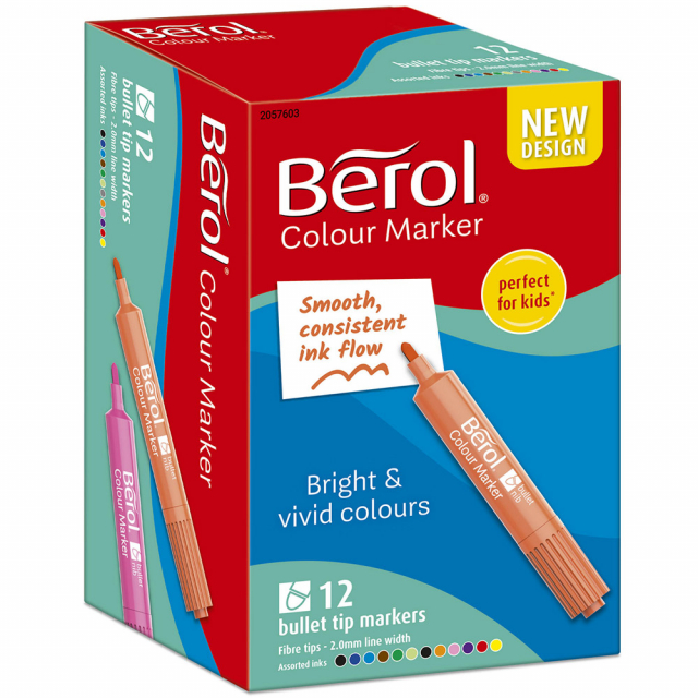 Colour Marker Bullet Tip 12-pack (3 jaar+)