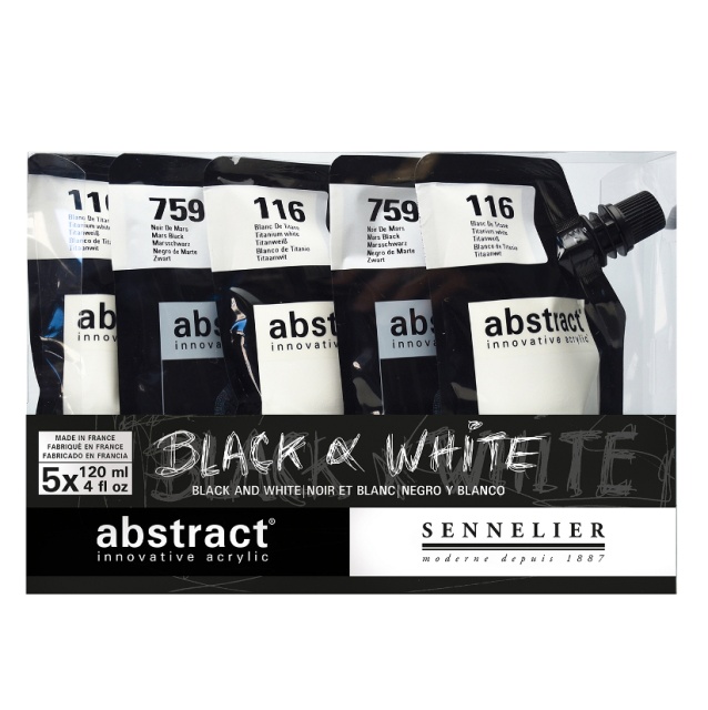 Abstract Acrylverf Black & White