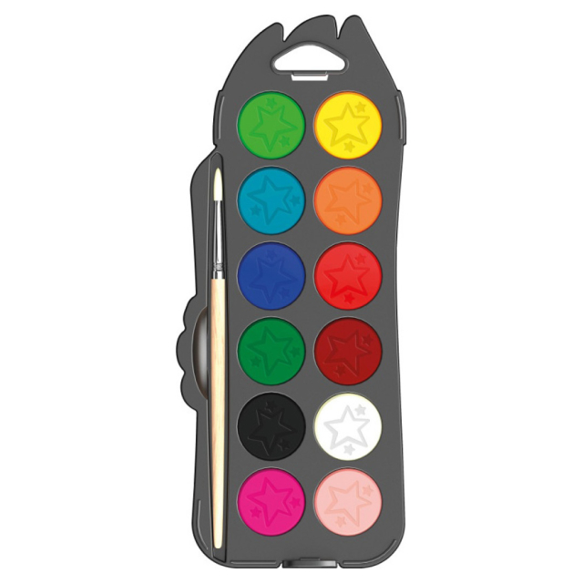Color'Peps Aquarelverf 12-set + Penseel (3 jaar+)
