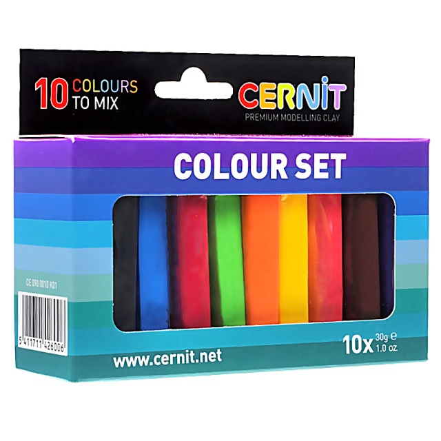 Color Set 10-pack Cernitklei