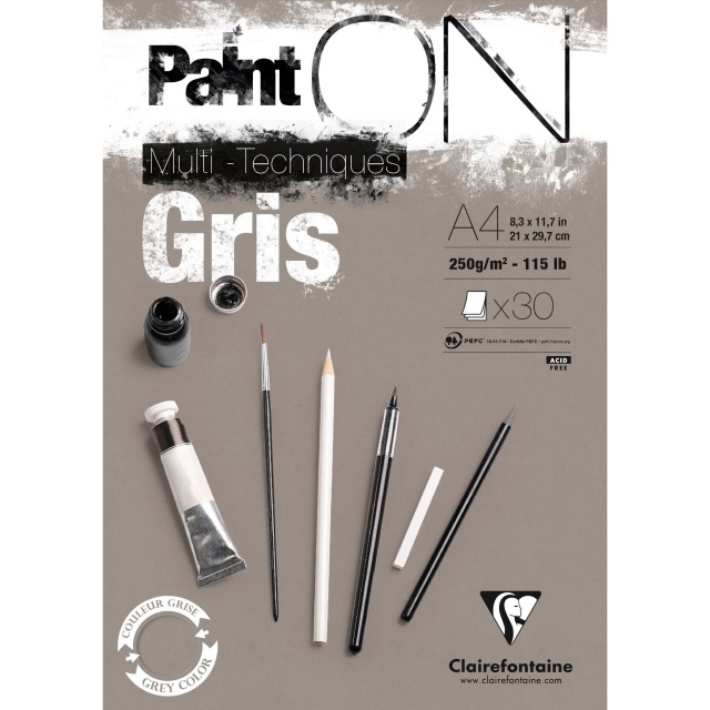 Paint'ON Tekenblok Grijs A4