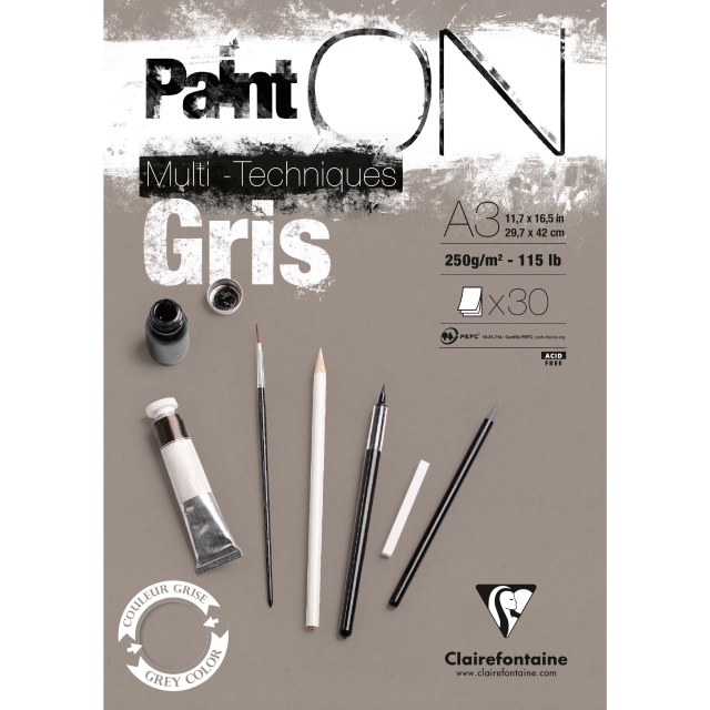 Paint'ON Tekenblok Grijs A3
