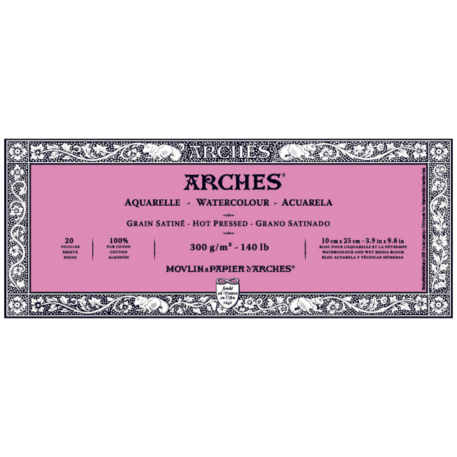 Aquarelblok HP 300g 10x25cm