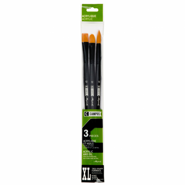 Synthetisch Penseel Campus Acryl 3-set XL