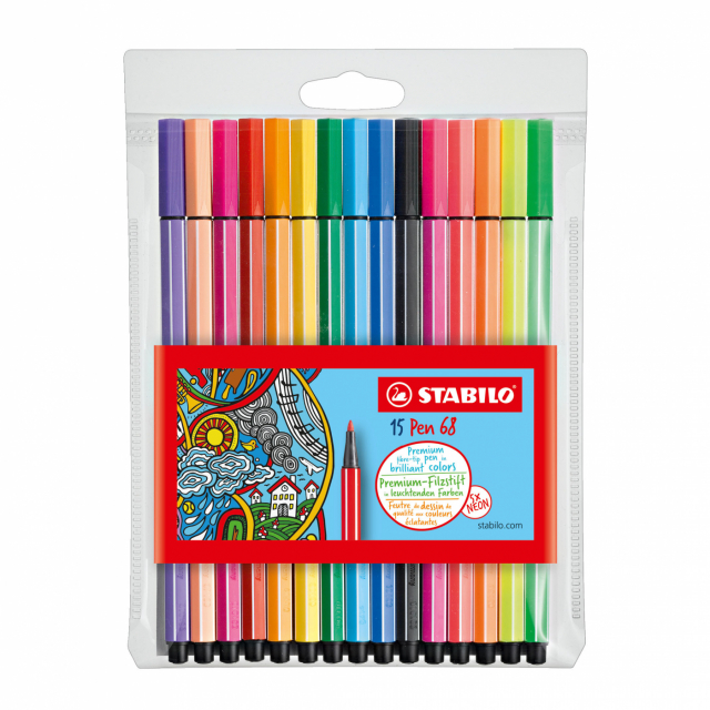 Pen 68 Viltstift 15-pack (3 jaar+)
