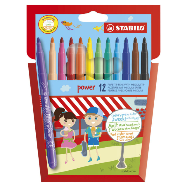 Power Viltstift 12-pack