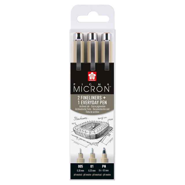 Pigma Micron Fineliner 3-set Thin