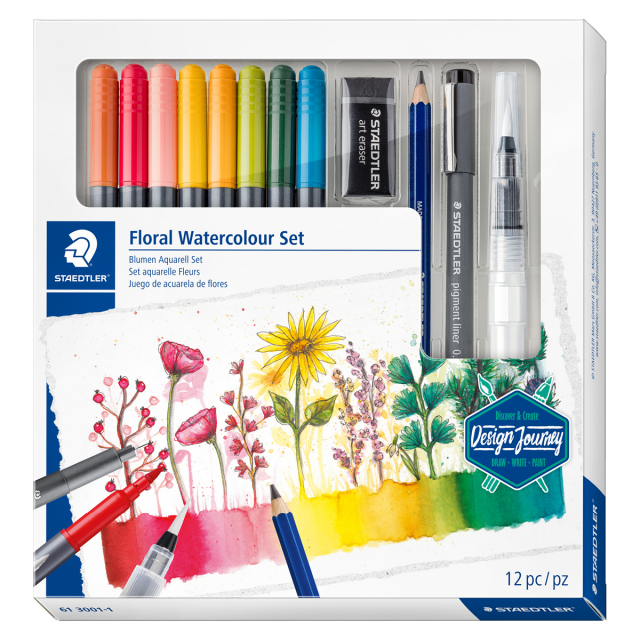 Floral Aquarelset 12 stuks