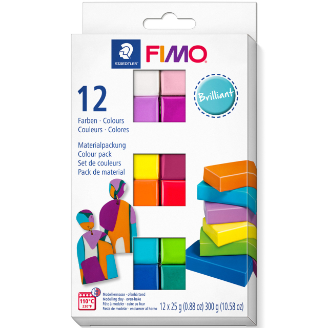 FIMO Soft Modelling Clay 12 x 25 g Brilliant colours