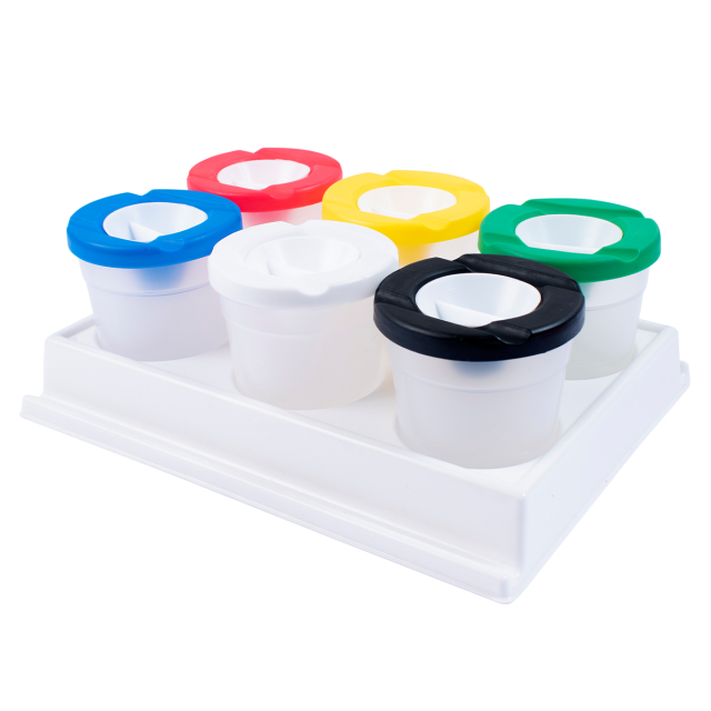 Paint cups in holder 6 pcs