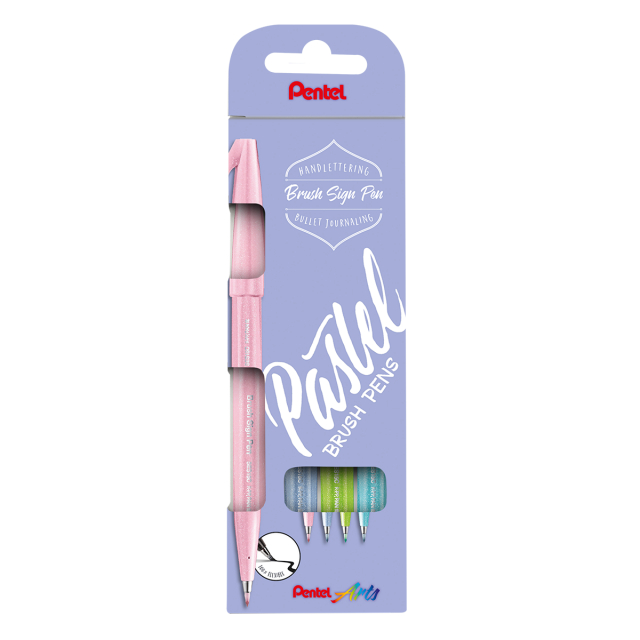Brush Sign Pen 4-set Pastel