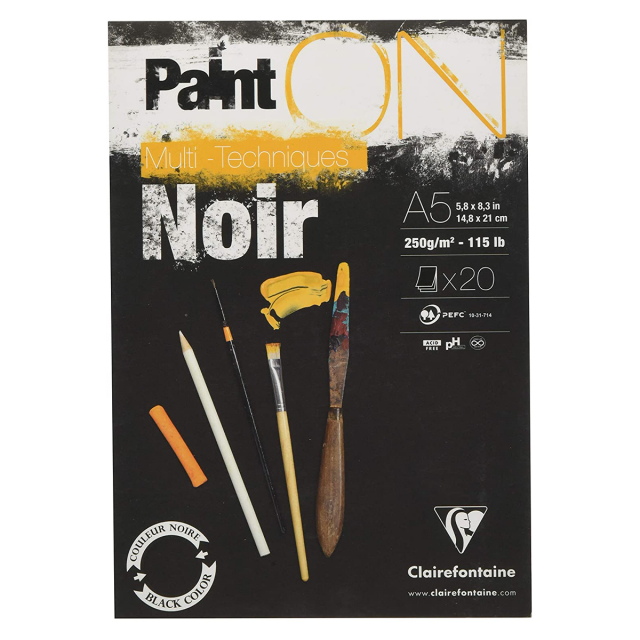 Paint'ON Multi-Techniques Black Noir A5