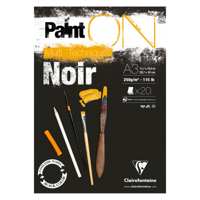 Paint'ON Multi-Techniques Black Noir A3