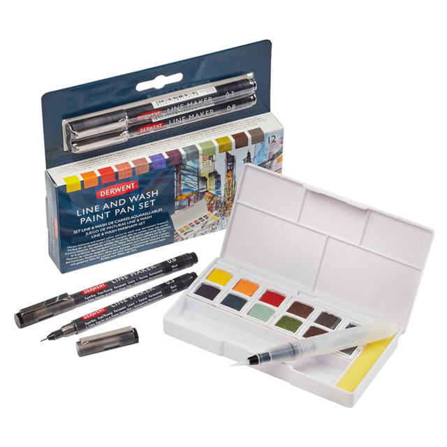 Line & Wash Paint Pan Set 12 halve napjes
