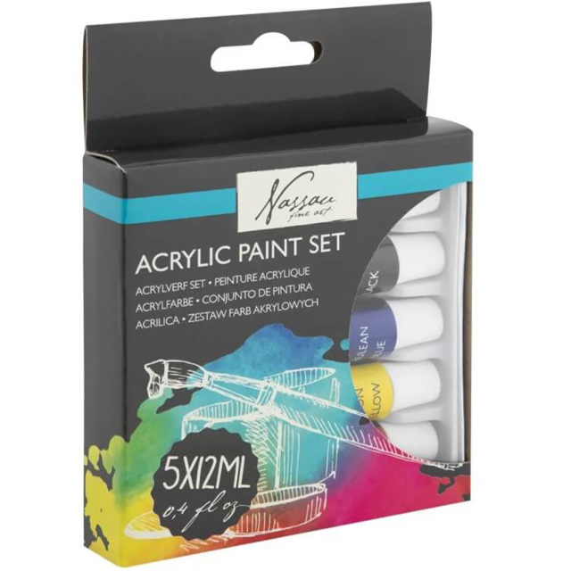 Acrylverf 12 ml 5-set