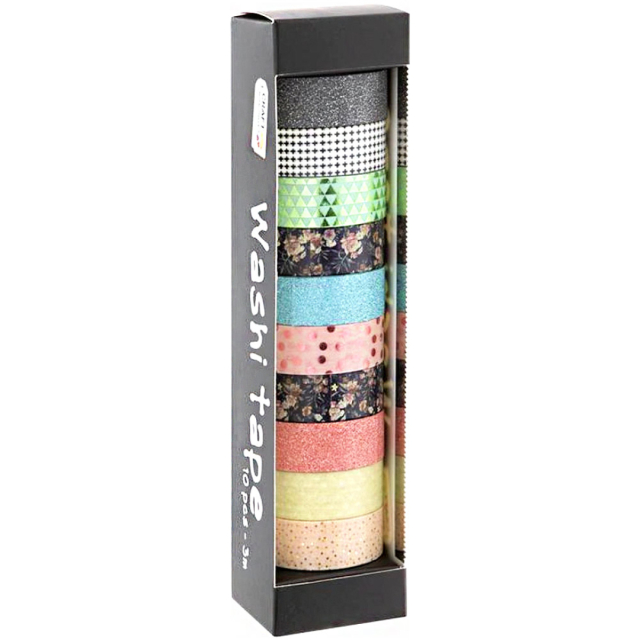 Washi Tape 10 rolletjes Foil & Glitter #1