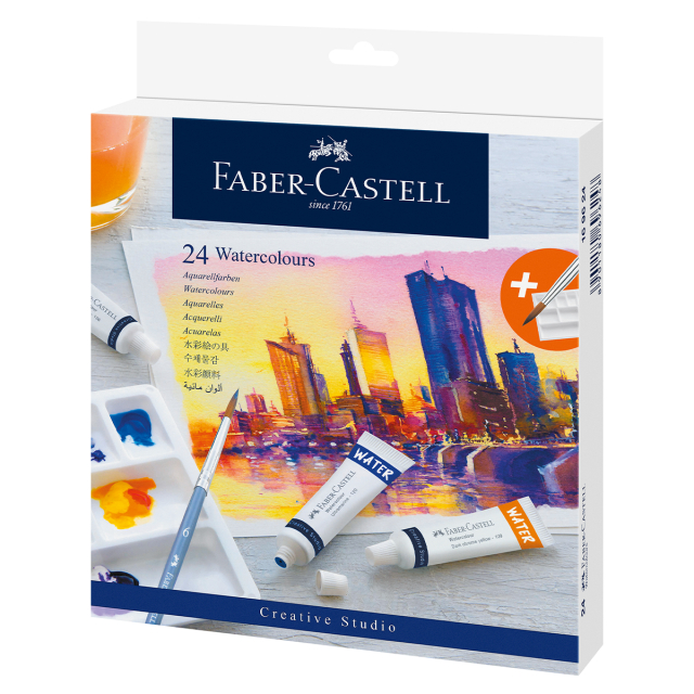 Aquarelset 24x9 ml + Schilderspalet