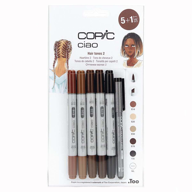 Ciao 5+1 Fineliner Hair Tones 2