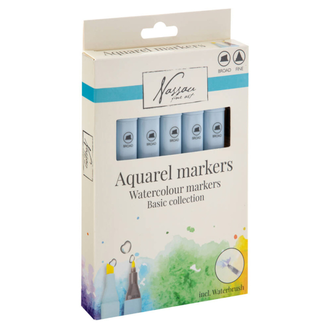  Aquarel Marker Set Dual Tip Basic 6st