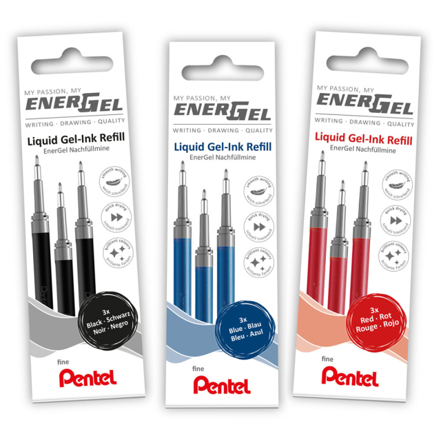 Refill Energel 3-pack 0.5 Zwart in de groep Pennen / Accessoires voor pennen / Vullingen en refills bij Voorcrea (129519)