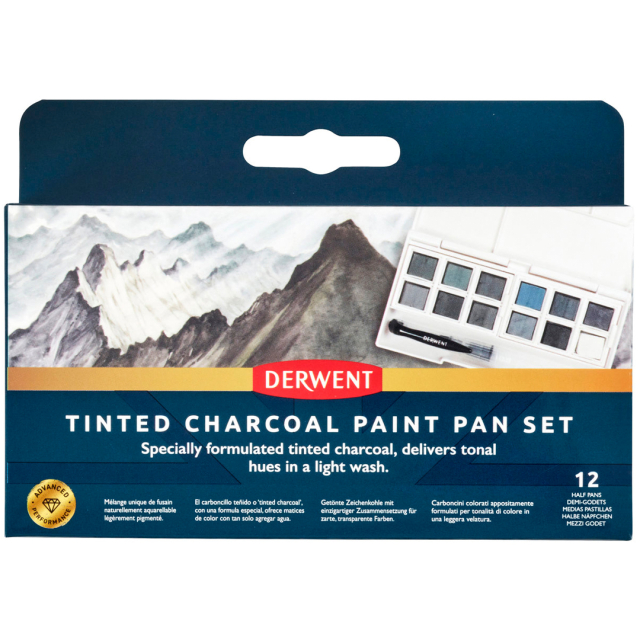 Tinted Charcoal Paint Pan Set 12 halve napjes