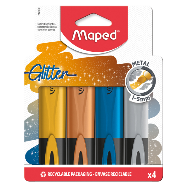 Highlighter Glitter Metallic 4-pack